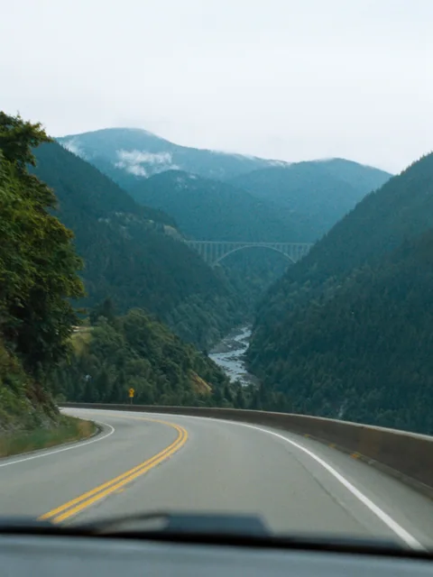 Oregon valley and distant bridge